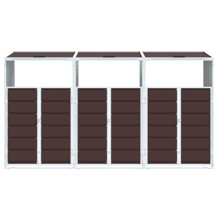 Depozit pubele cu roți triple, maro, 216x81x115 cm, oțel - WALTI WALTI