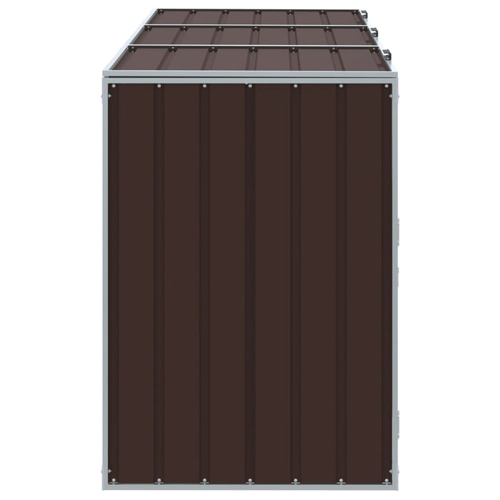 Depozit pubele cu roți triple, maro, 216x81x115 cm, oțel - WALTI WALTI