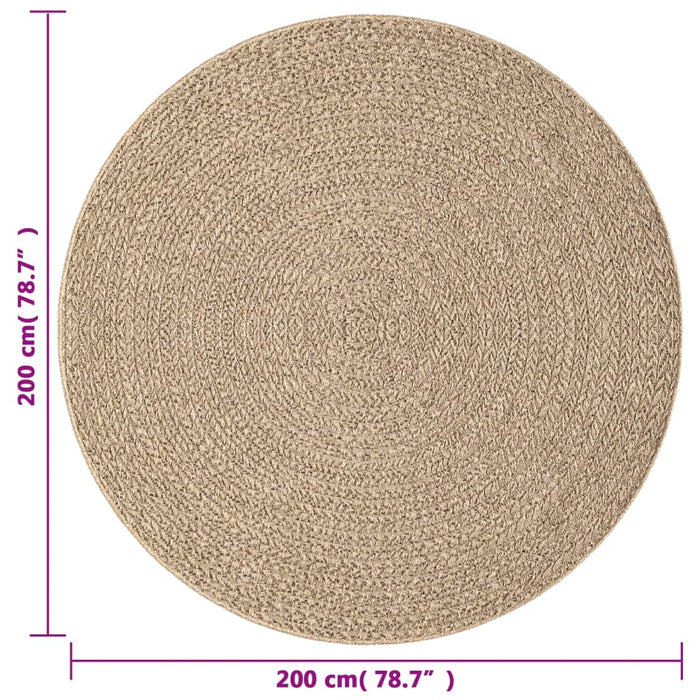 Covor ZIZUR aspect iută, Ø 200 cm, pentru interior și exterior - WALTI WALTI