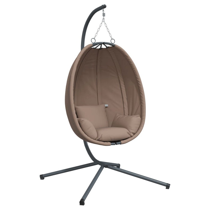 Scaun suspendat tip ou, cu suport, taupe, țesătură și oțel - WALTI WALTI