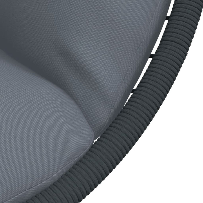 Scaun suspendat tip ou, cu suport, gri, ratan și oțel - WALTI WALTI