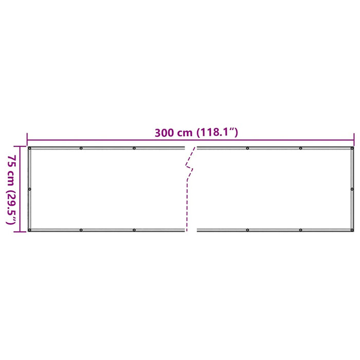 Paravan de balcon, antracit, 300x75 cm, PVC WALTI