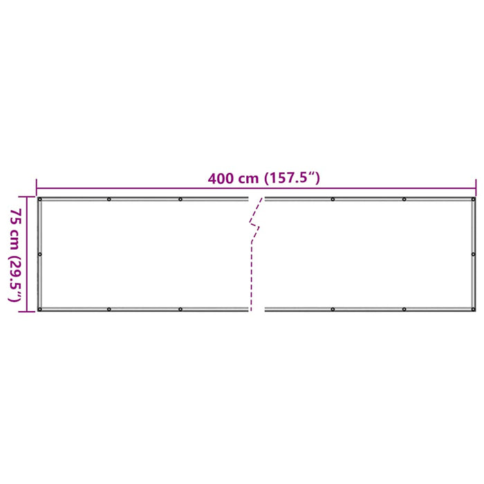 Paravan de balcon, antracit, 400x75 cm, PVC WALTI