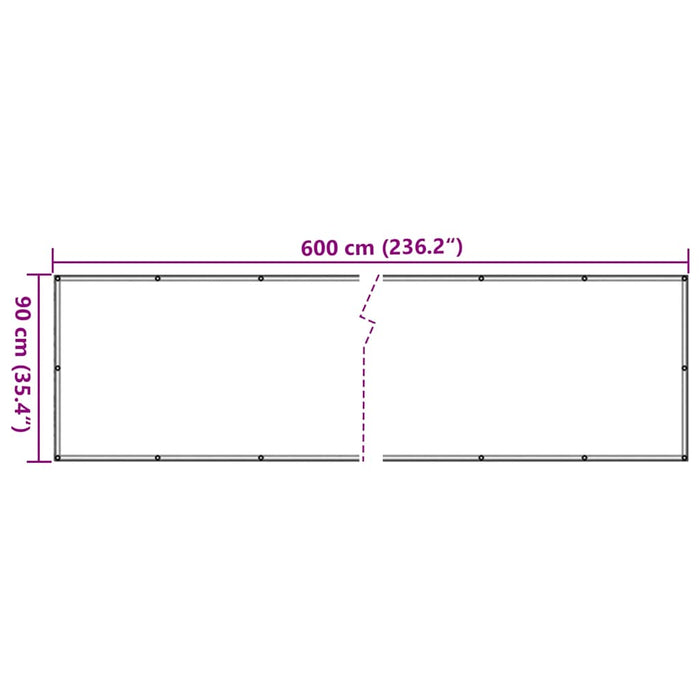 Paravan de balcon, antracit, 600x90 cm, PVC - WALTI WALTI
