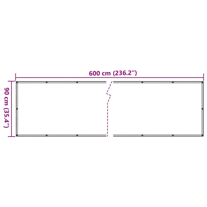 Paravan de balcon, gri, 600x90 cm, PVC - WALTI WALTI