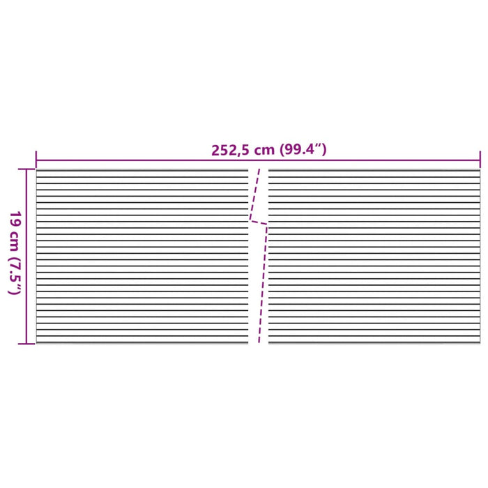 Paravane de grădină, 10 buc., gri, 252,5x19 cm, PVC - WALTI WALTI