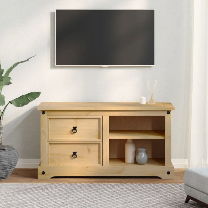 Dulap TV „Corona”, 100x40x52 cm, lemn masiv de pin - WALTI WALTI