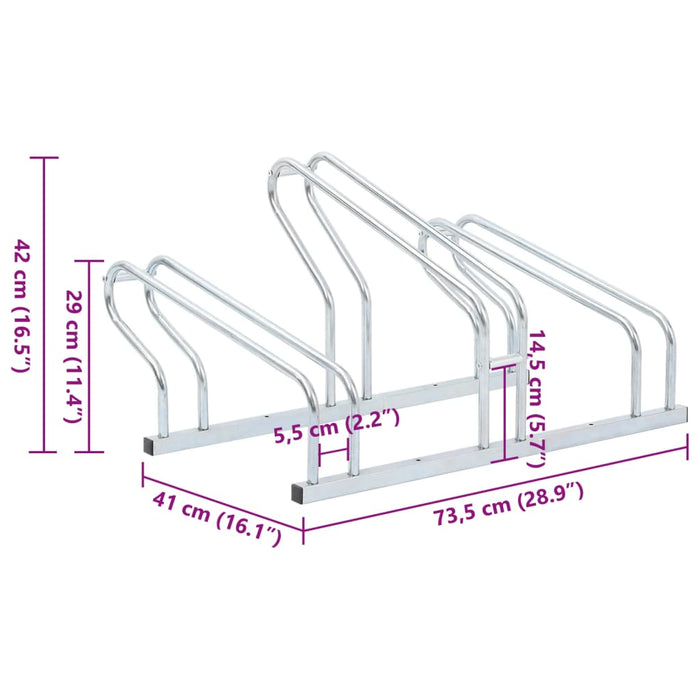 Suport de sine stătător pentru 3 biciclete, oțel galvanizat - WALTI WALTI