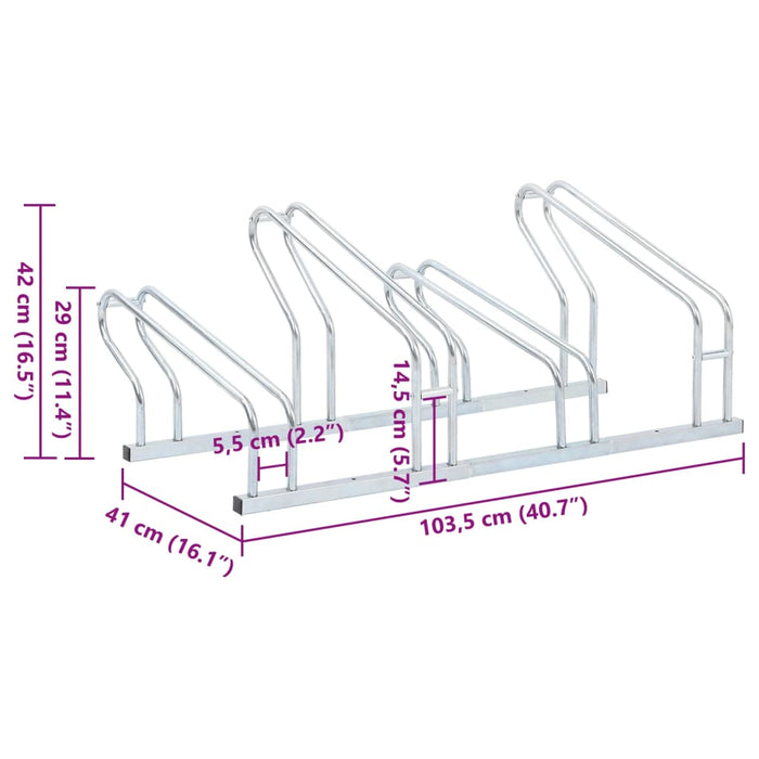 Suport de sine stătător pentru 4 biciclete, oțel galvanizat WALTI