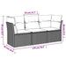 Set mobilier de grădină cu perne, 3 piese, negru, poliratan - WALTI WALTI