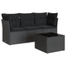 Set mobilier de grădină cu perne, 4 piese, negru, poliratan - WALTI WALTI