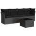 Set mobilier de grădină cu perne, 5 piese, negru, poliratan - WALTI WALTI