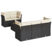 Set mobilier de grădină cu perne, 6 piese, negru, poliratan - WALTI WALTI