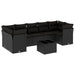 Set mobilier de grădină cu perne, 8 piese, negru, poliratan - WALTI WALTI
