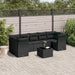 Set mobilier de grădină cu perne, 8 piese, negru, poliratan - WALTI WALTI
