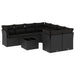 Set mobilier de grădină cu perne, 9 piese, negru, poliratan - WALTI WALTI