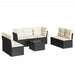 Set mobilier de grădină cu perne, 8 piese, negru, poliratan - WALTI WALTI