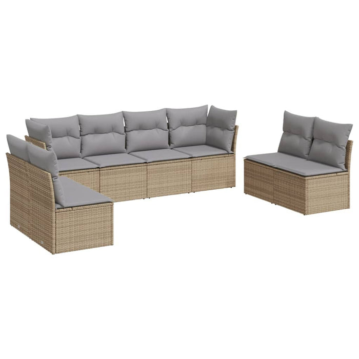 Set canapele de grădină, 8 piese, cu perne, bej, poliratan - WALTI WALTI