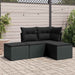 Set mobilier de grădină cu perne, 4 piese, negru, poliratan - WALTI WALTI
