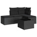 Set mobilier de grădină cu perne, 5 piese, negru, poliratan - WALTI WALTI