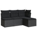 Set mobilier de grădină cu perne, 4 piese, negru, poliratan - WALTI WALTI