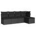 Set mobilier de grădină cu perne, 5 piese, negru, poliratan - WALTI WALTI