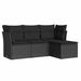 Set mobilier de grădină cu perne, 4 piese, negru, poliratan - WALTI WALTI
