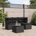 Set mobilier de grădină cu perne, 5 piese, negru, poliratan - WALTI WALTI