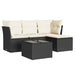 Set mobilier de grădină cu perne, 5 piese, negru, poliratan - WALTI WALTI