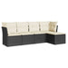 Set mobilier de grădină cu perne, 5 piese, negru, poliratan - WALTI WALTI