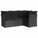 Set mobilier de grădină cu perne, 4 piese, negru, poliratan - WALTI WALTI
