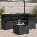 Set mobilier de grădină cu perne, 5 piese, negru, poliratan - WALTI WALTI