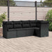 Set mobilier de grădină cu perne, 5 piese, negru, poliratan - WALTI WALTI