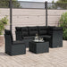 Set mobilier de grădină cu perne, 6 piese, negru, poliratan - WALTI WALTI