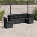 Set mobilier de grădină cu perne, 6 piese, negru, poliratan - WALTI WALTI