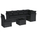 Set canapele de grădină cu perne, 7 piese, negru, poliratan - WALTI WALTI