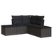 Set mobilier de grădină cu perne, 5 piese, negru, poliratan - WALTI WALTI