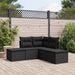Set mobilier de grădină cu perne, 5 piese, negru, poliratan - WALTI WALTI