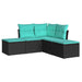 Set mobilier de grădină cu perne, 5 piese, negru, poliratan - WALTI WALTI