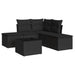 Set mobilier de grădină cu perne, 6 piese, negru, poliratan - WALTI WALTI