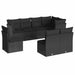 Set mobilier de grădină cu perne, 8 piese, negru, poliratan - WALTI WALTI