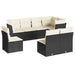 Set mobilier de grădină cu perne, 8 piese, negru, poliratan - WALTI WALTI
