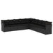 Set mobilier de grădină cu perne, 9 piese, negru, poliratan - WALTI WALTI