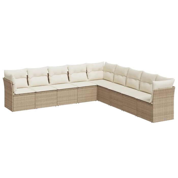Set canapele de grădină, 9 piese, cu perne, bej, poliratan - WALTI WALTI
