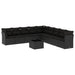 Set canapele de grădină cu perne, 10 piese, negru, poliratan - WALTI WALTI