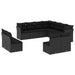 Set canapele de grădină cu perne, 11 piese, negru, poliratan - WALTI WALTI