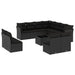 Set canapele de grădină, 12 piese, cu perne, negru, poliratan - WALTI WALTI