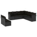 Set mobilier de grădină cu perne, 9 piese, negru, poliratan - WALTI WALTI