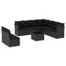 Set canapele de grădină cu perne, 10 piese, negru, poliratan - WALTI WALTI