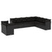 Set canapele de grădină cu perne, 10 piese, negru, poliratan - WALTI WALTI